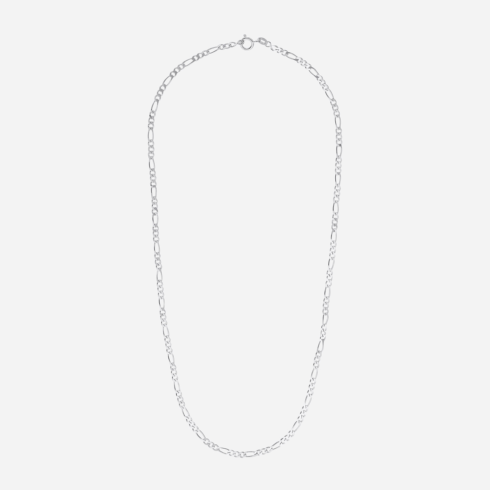 Silverhalsband - figarolänk, 50 cm