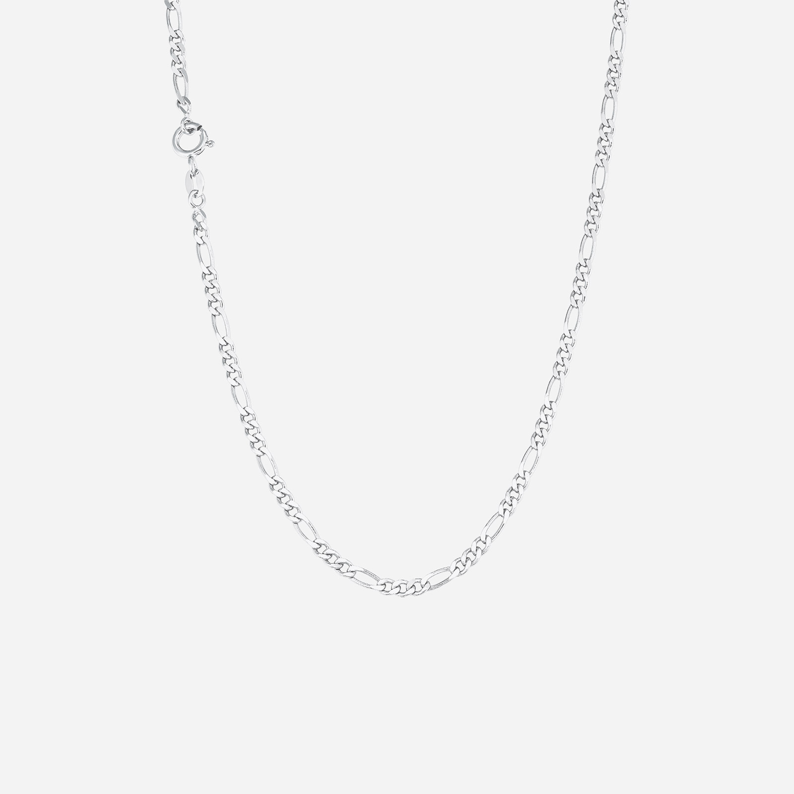 Silverhalsband, figarolänk - 45 cm