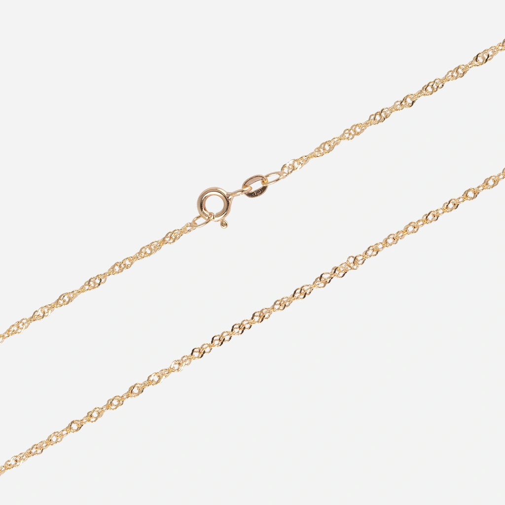 Halsband 18k guld - Singaporekedja 38+4 cm / 1,5 mm