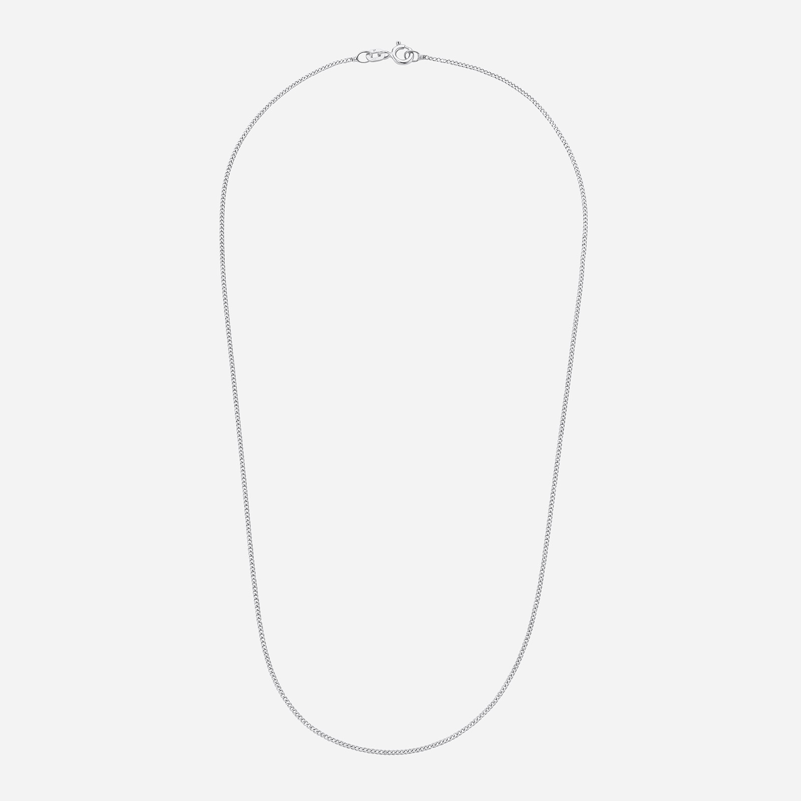 Silverhalsband, pansarkedja - 42 cm / 1 mm