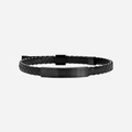 Armband herr - svart, stålbricka & läder