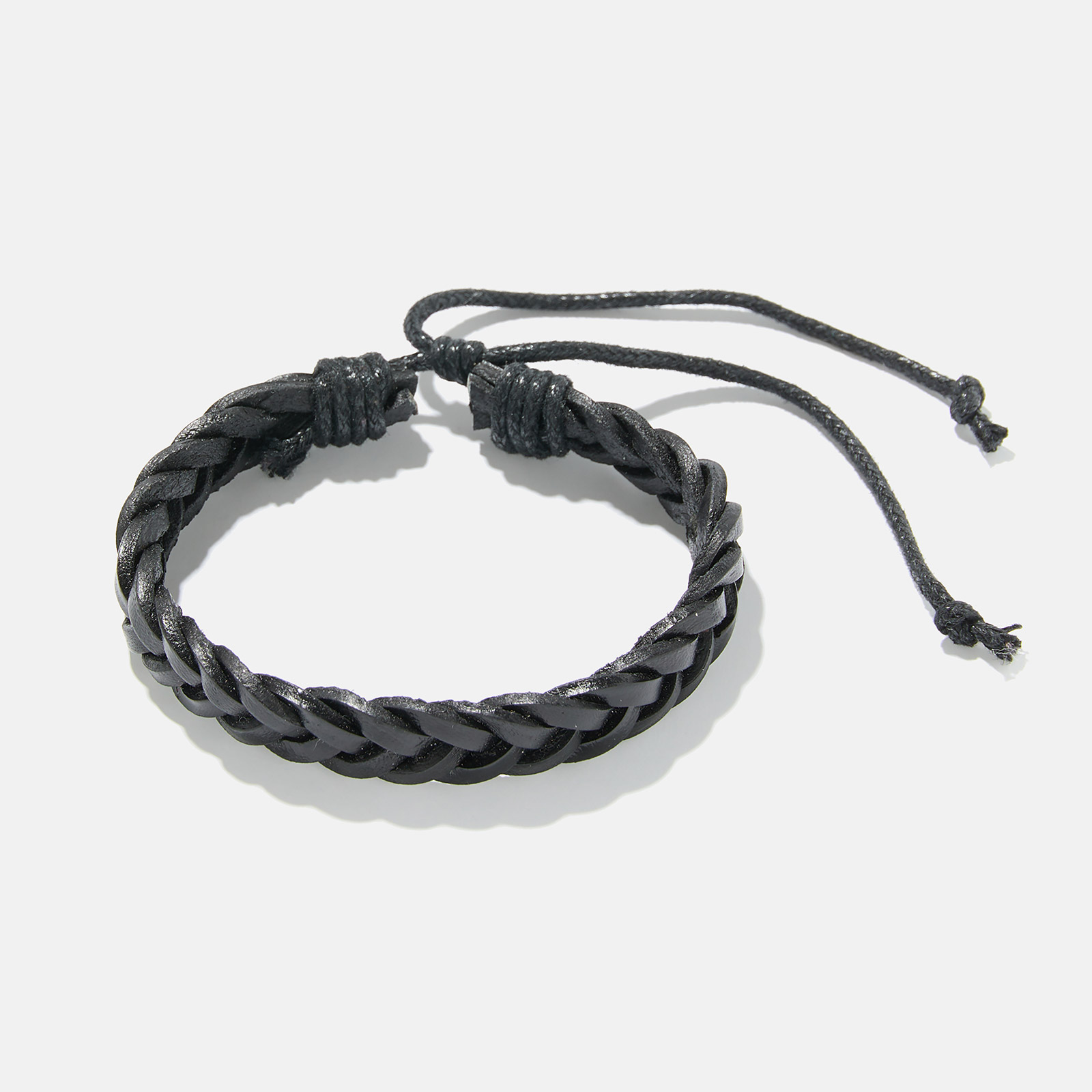 Svart flätat armband herr