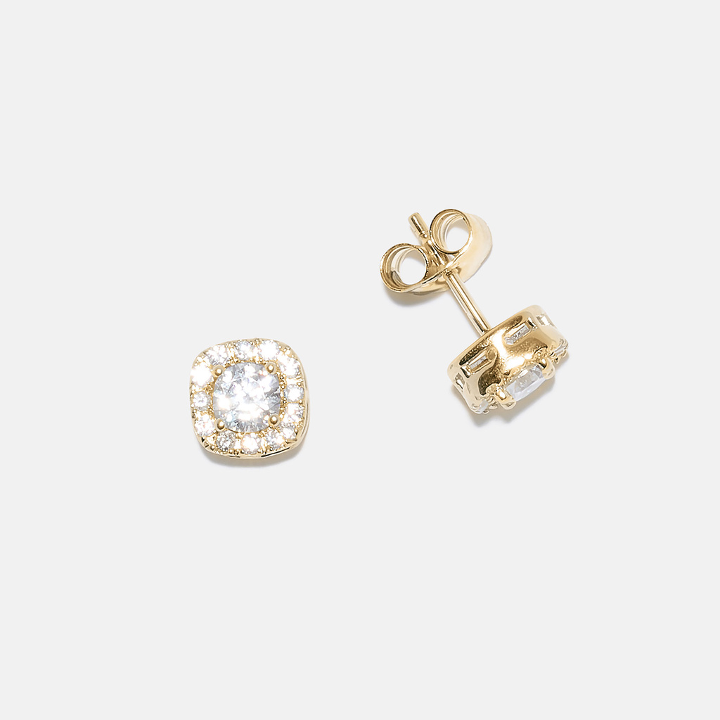 Örhängen Maria 18k guld, labbodlade diamanter 0,4 carat - Halo