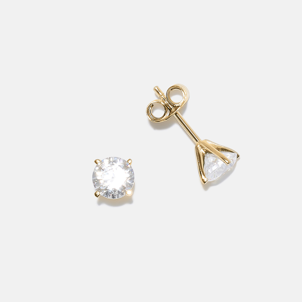 Örhängen Katarina 18k guld, labbodlade diamanter 1 carat - Solitär