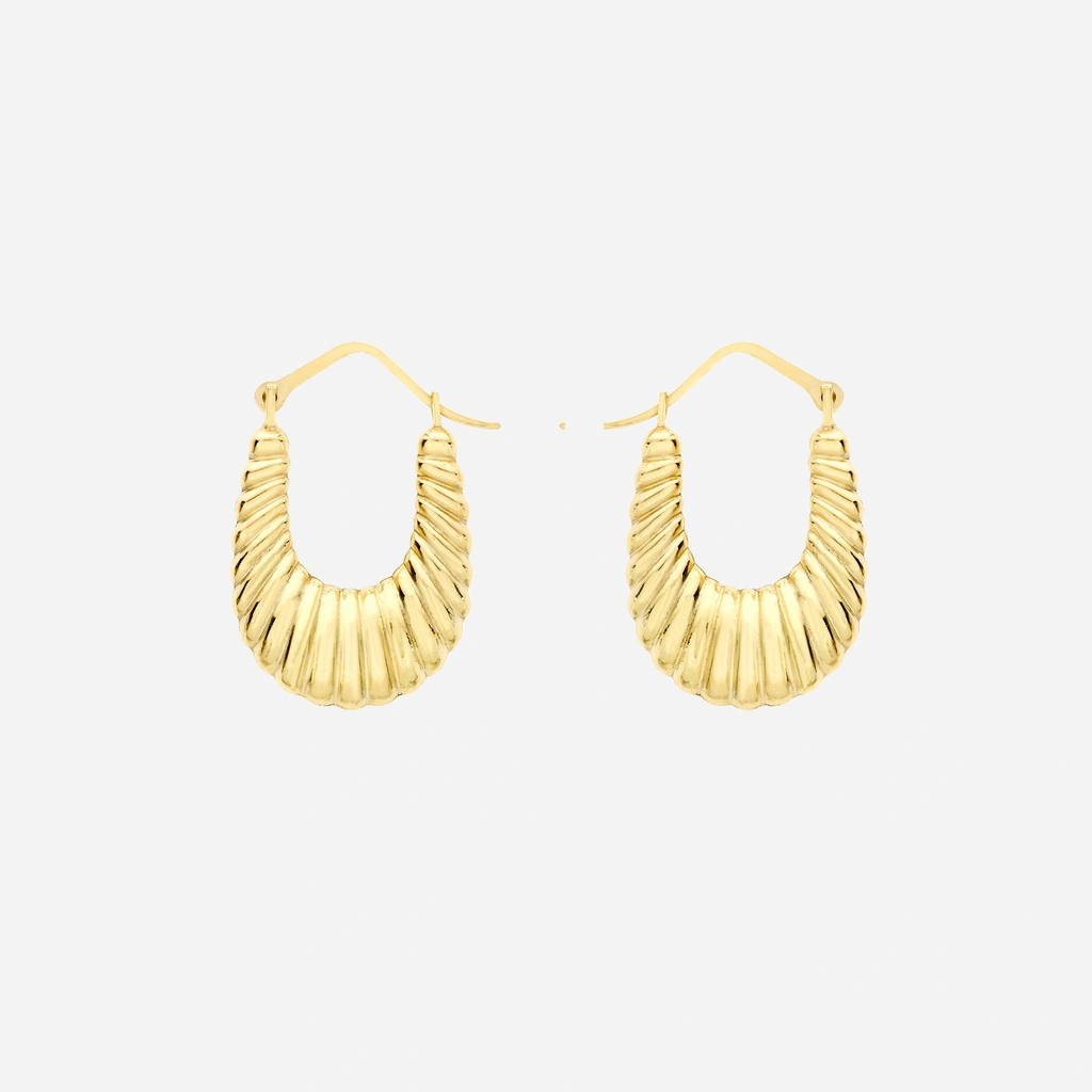 Örhängen 9k guld - Ovala Creoler 14x20 mm