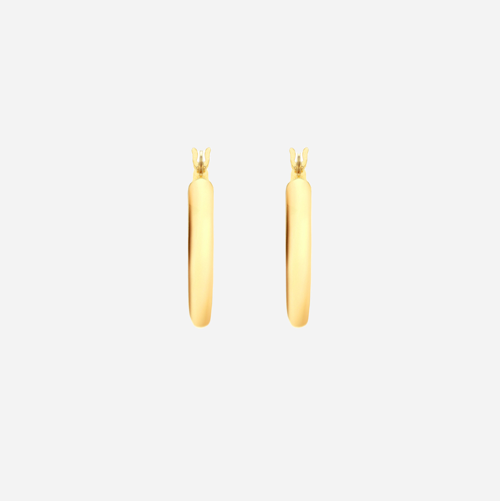 Örhängen 9k guld - platta hoops 16 mm