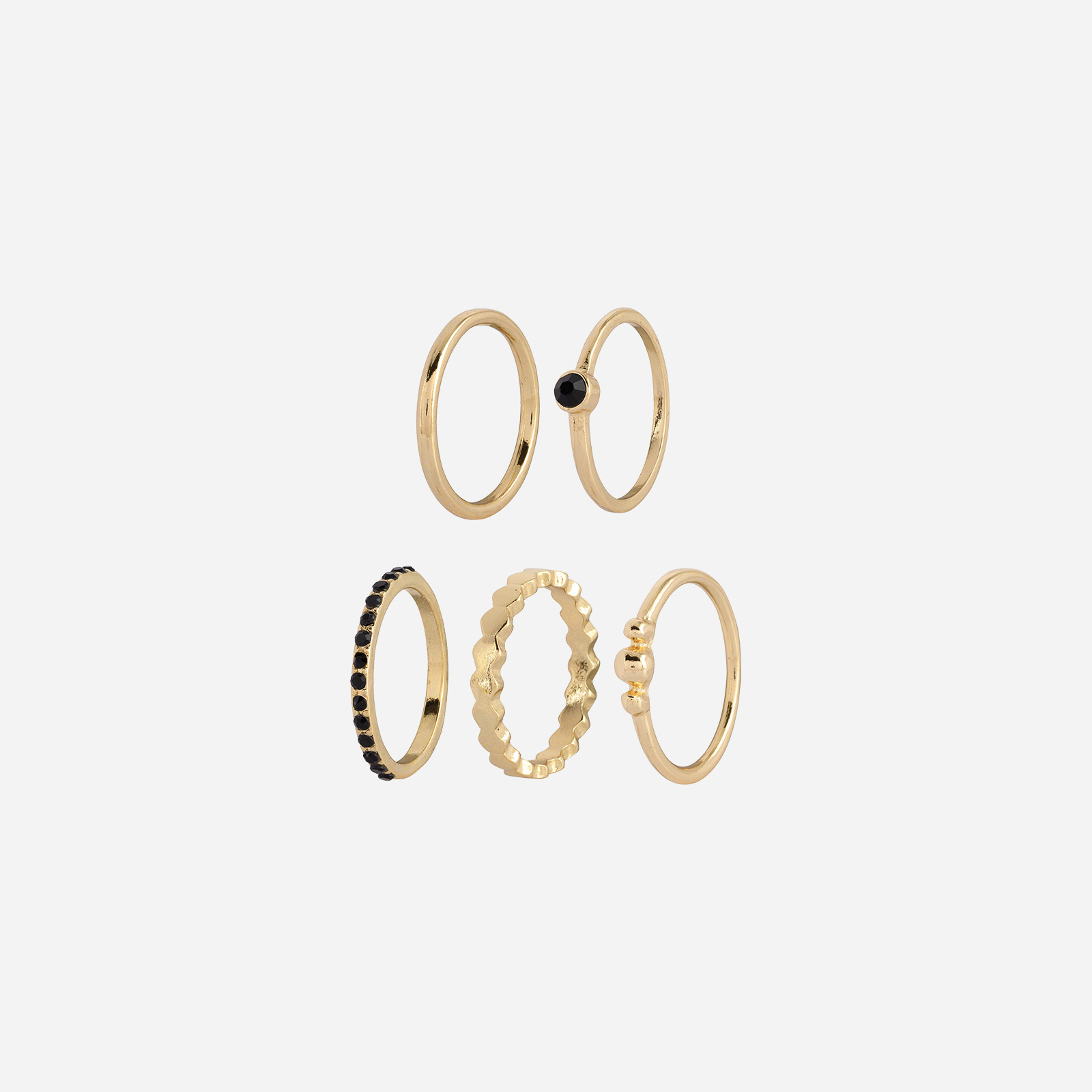 5-pack tunna ringar - guldfärg