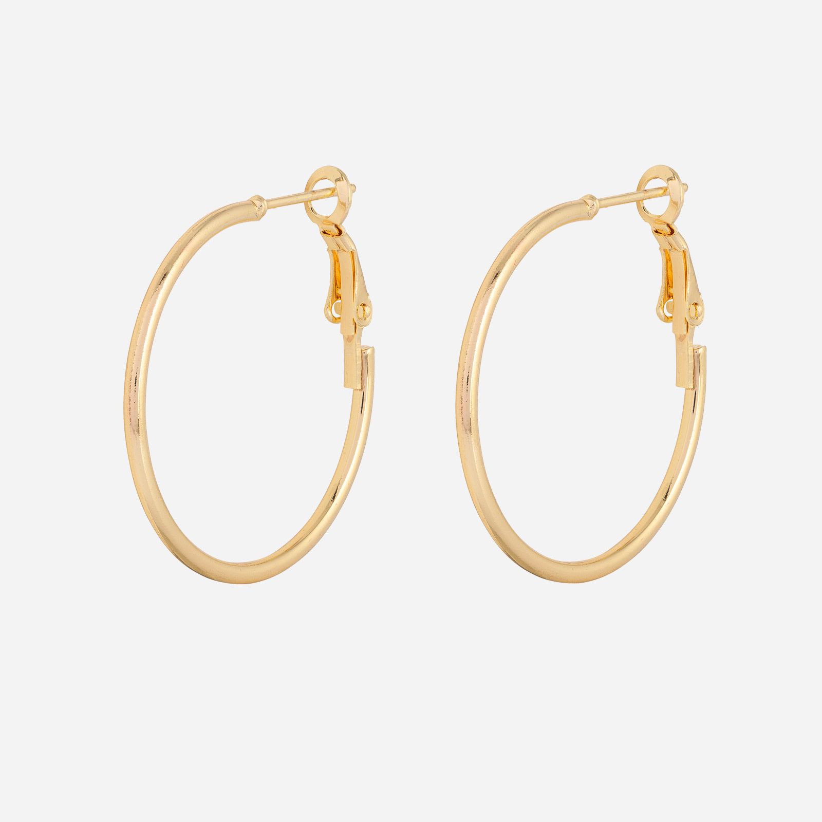 Guldfärgade örhängen - hoops 30 mm