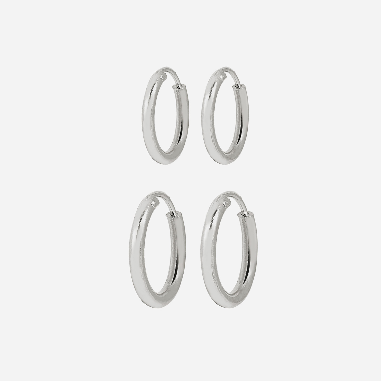 2-pack örhängen - silverfärgade hoops