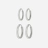 2-pack örhängen - silverfärgade hoops