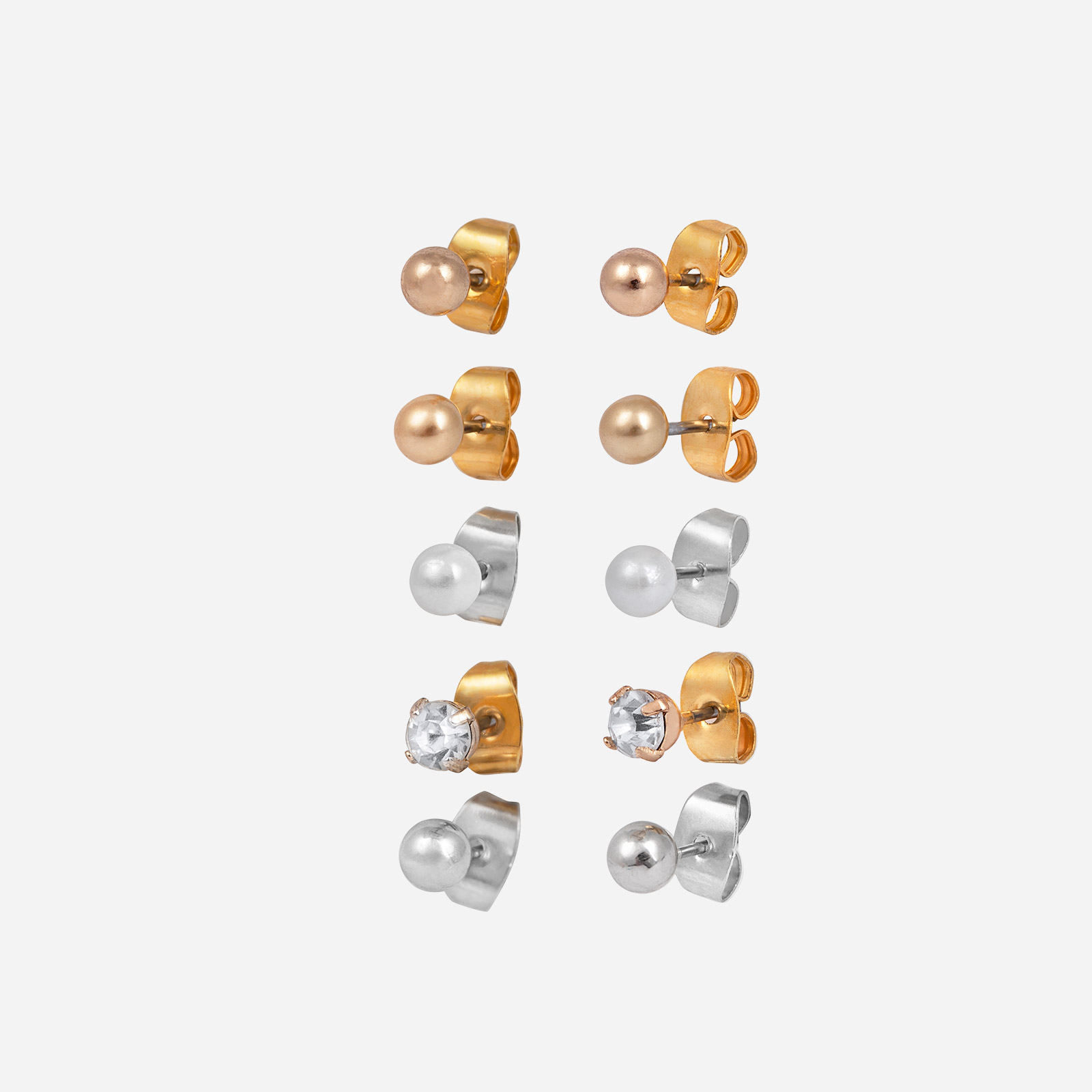 Montini Örhängen Kulor Guld/Silver 5-pack