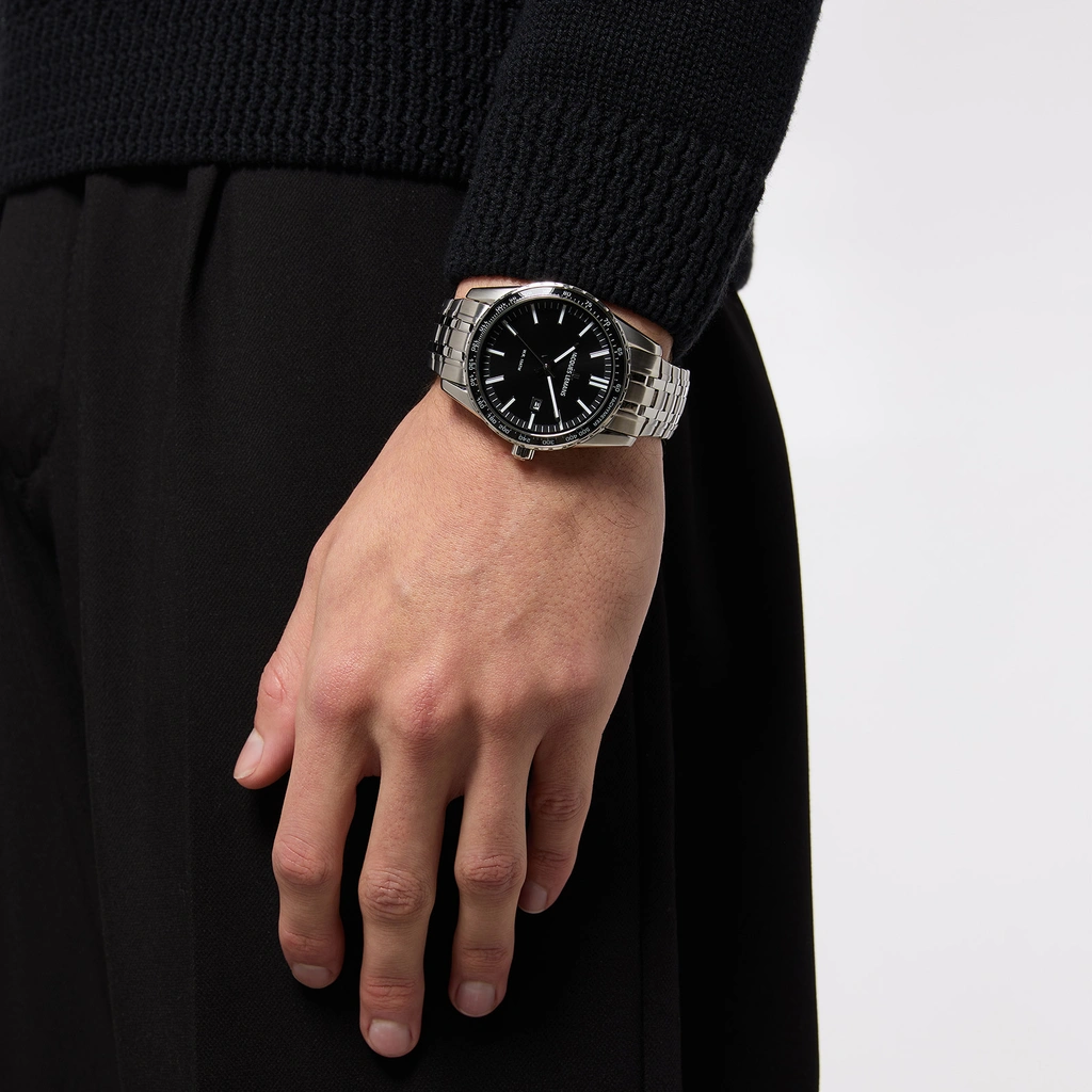 Jacques Lemans Liverpool - herrklocka, stål/svart, 44mm