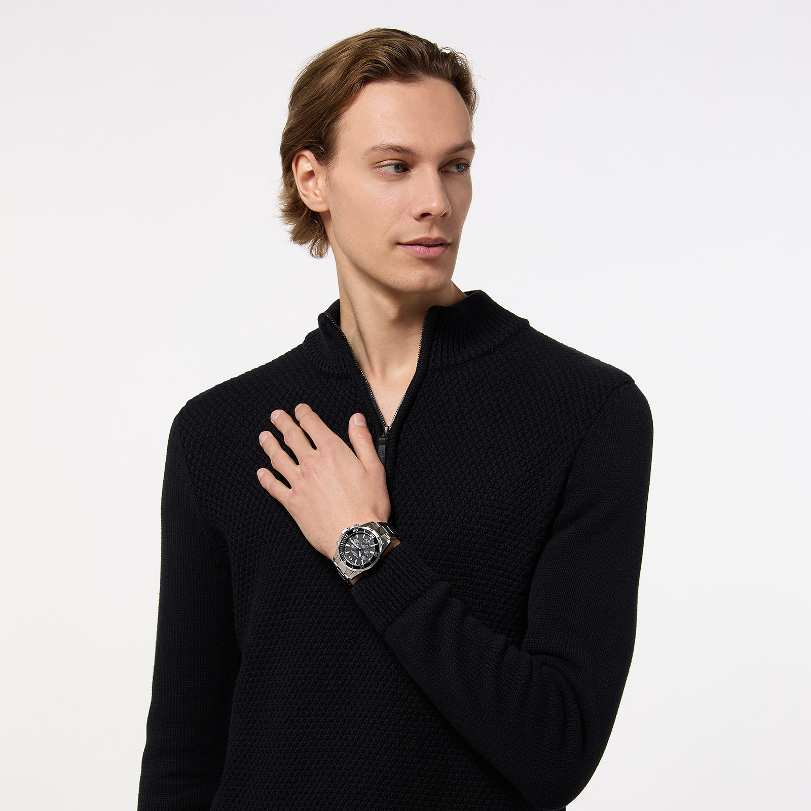 Jacques Lemans Liverpool - kronograf, stål/svart, 44mm