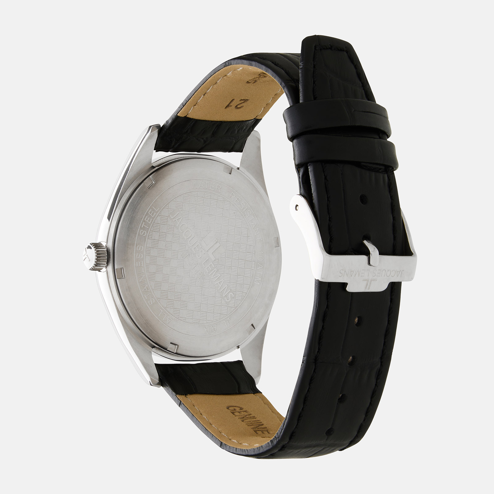 Jacques Lemans herrklocka - presentset, stål/turkos, 43mm