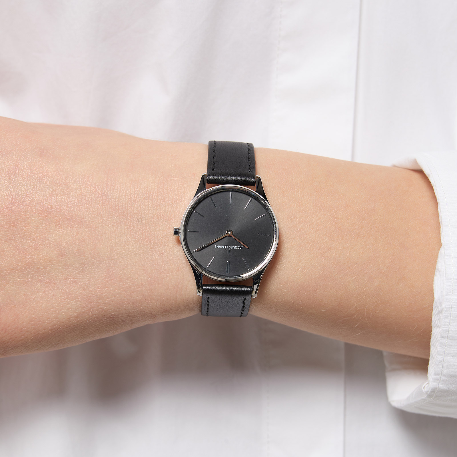 Jacques Lemans London- damklocka, stål/svart, 30mm