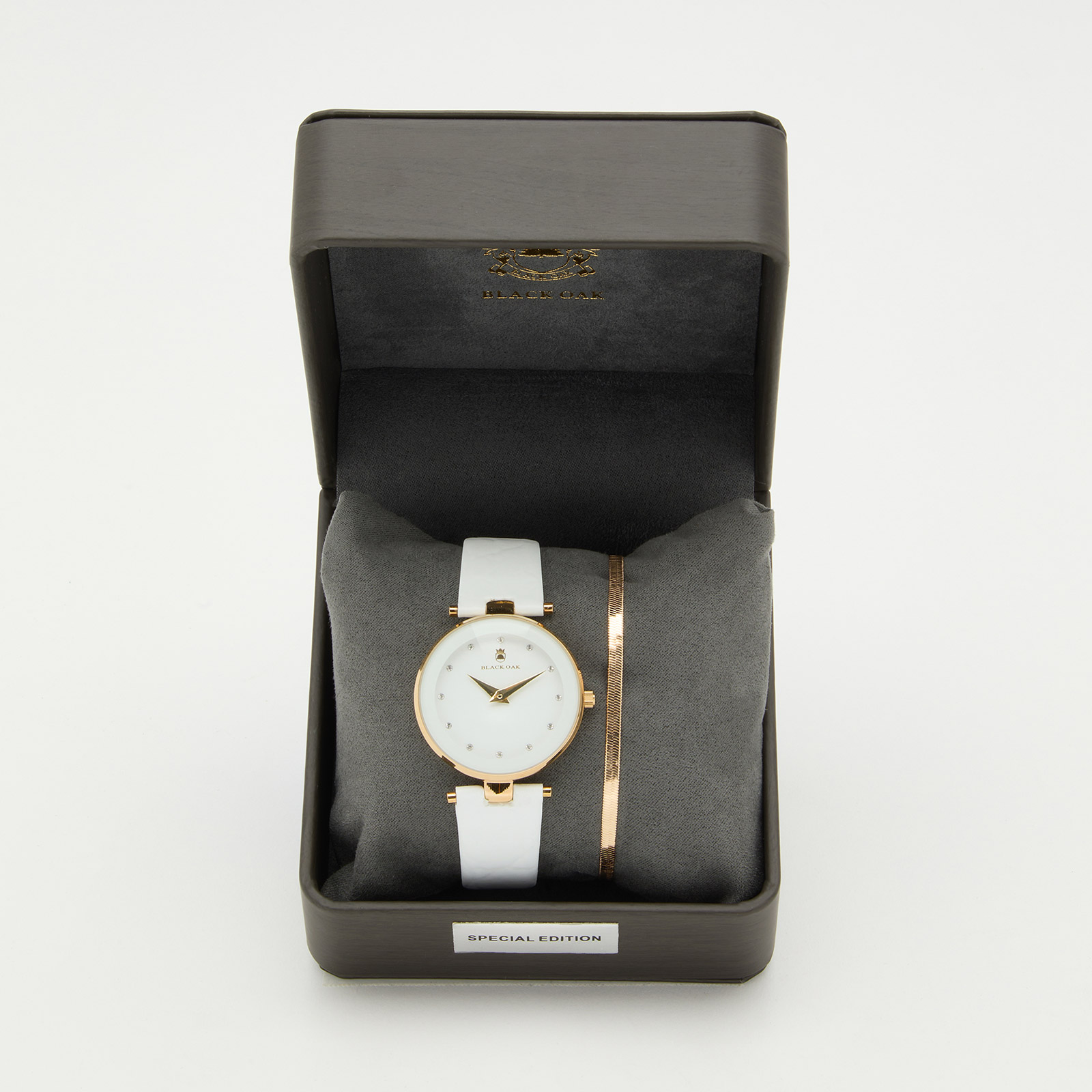 Klockset Black Oak Othello - vit/guld, 36 mm