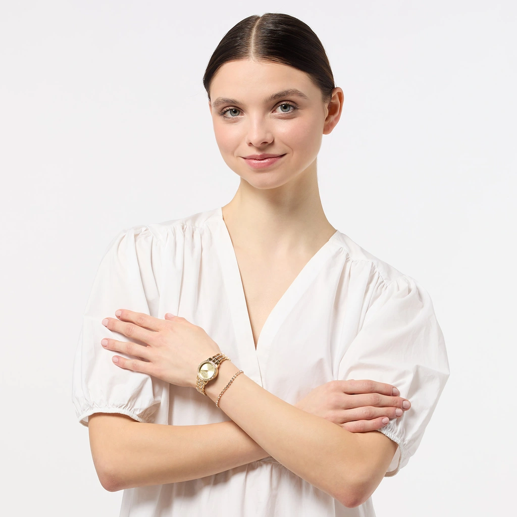 Regal klockset dam - metallband, guldton, 26mm