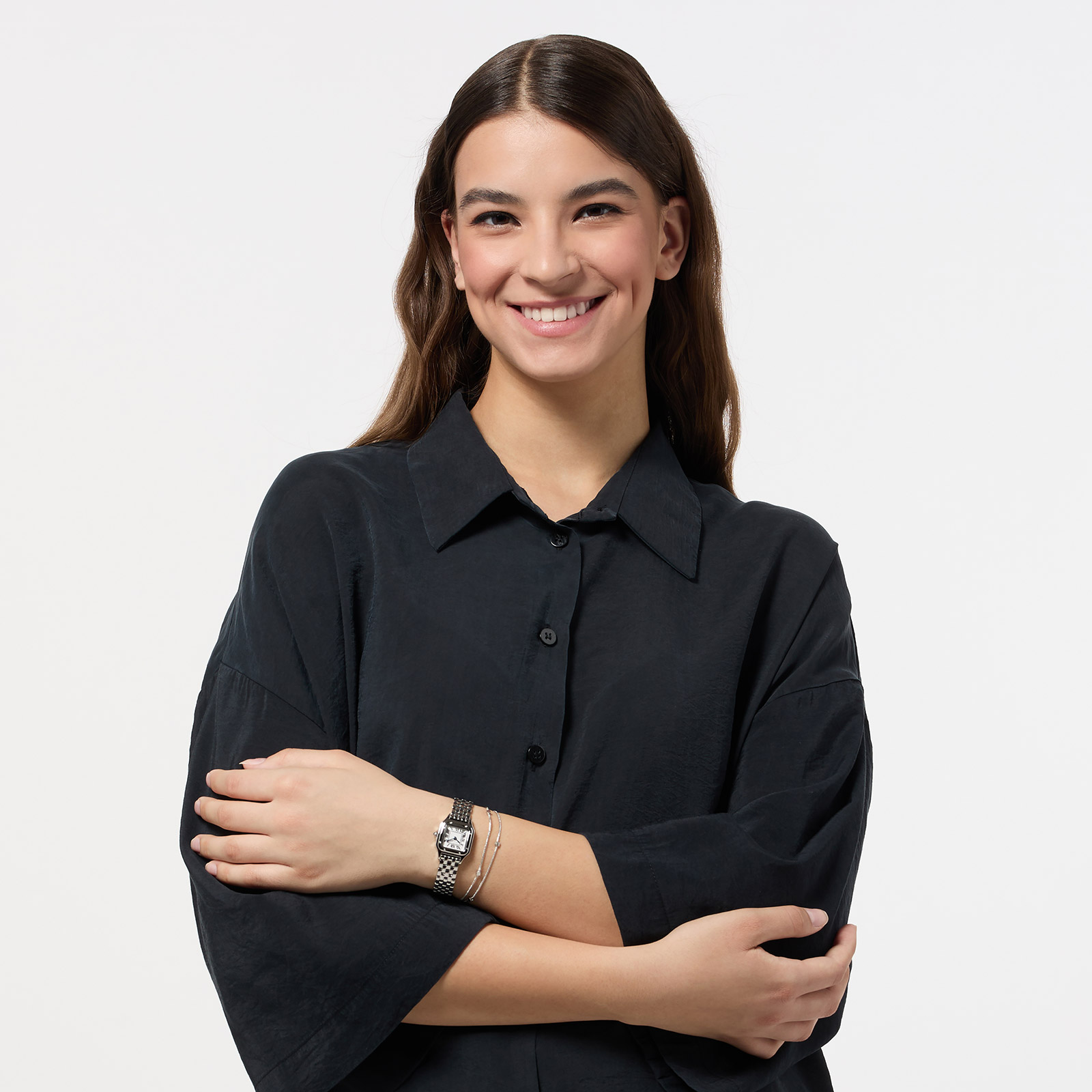 Ivy n Rox Classy klockset - kvadratisk, silver, 24x24mm