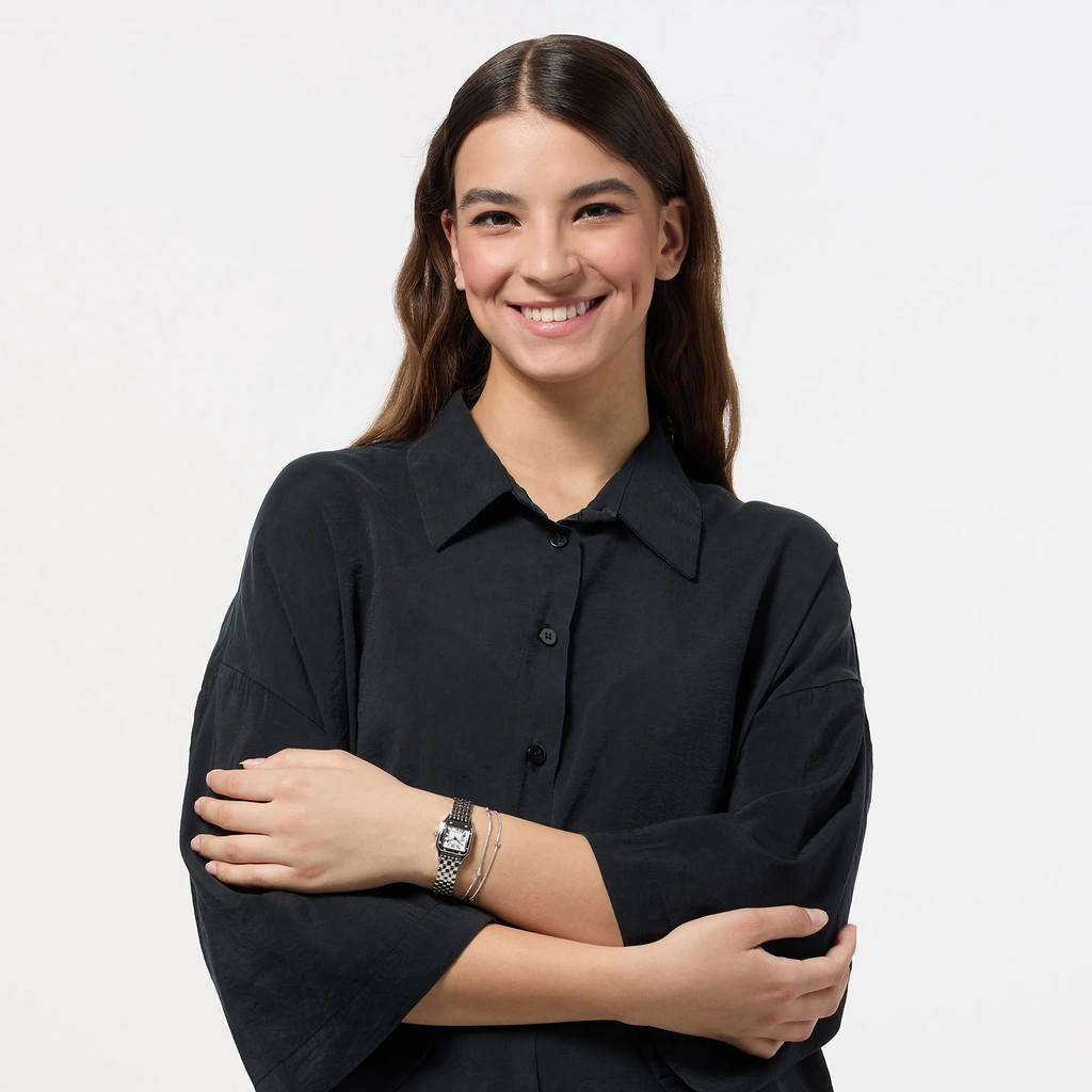 Ivy n Rox Classy klockset - kvadratisk, silver, 24x24mm