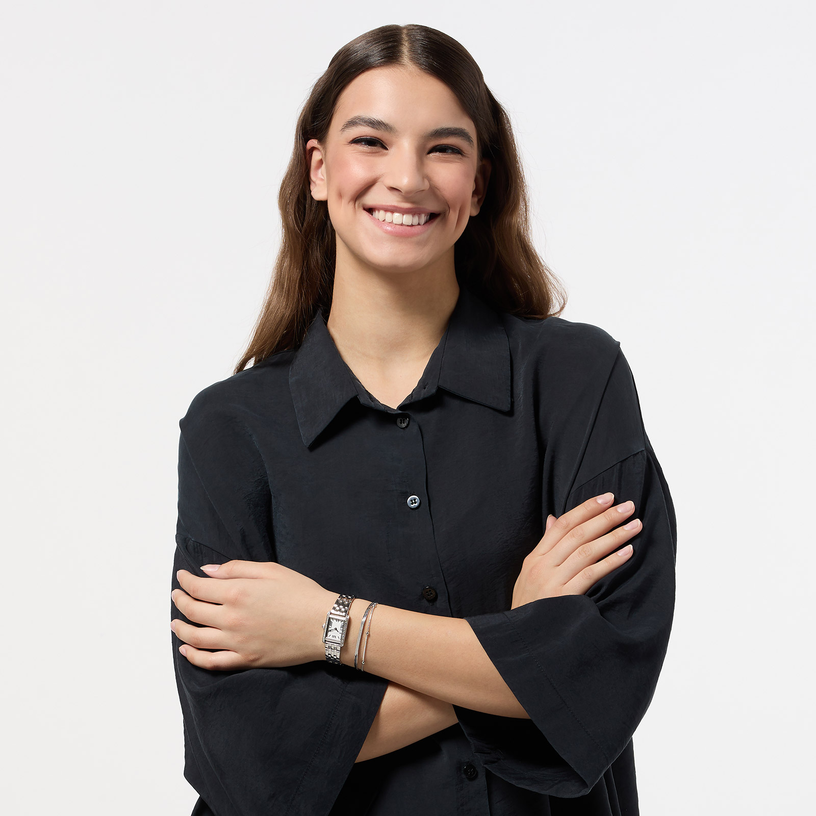 Ivy n Rox Bliss klockset dam - rektangulär, silver, 19x28 mm