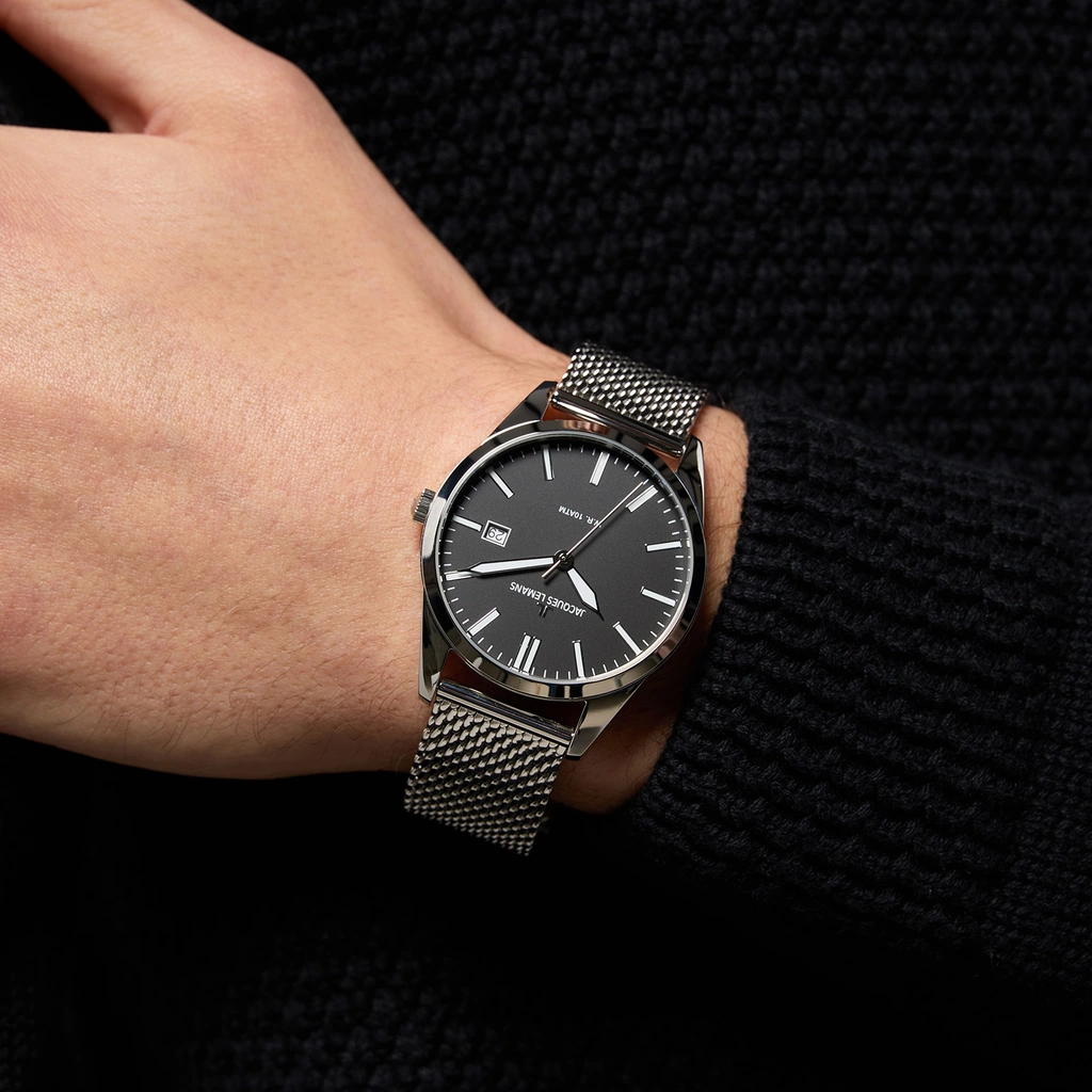 Jacques Lemans Sport - herrklocka, stål/svart, 40mm