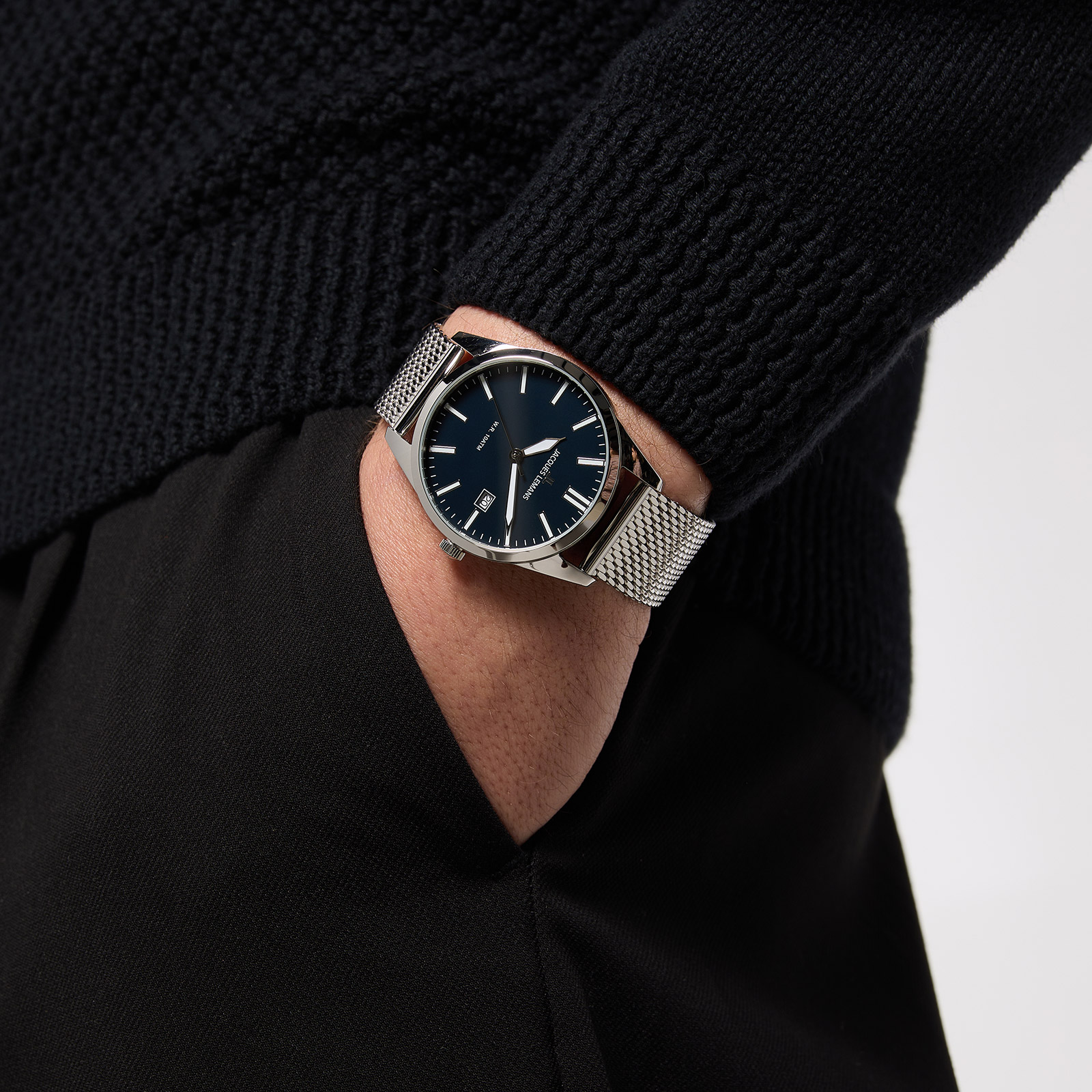 Jacques Lemans Sport - herrklocka, stål/mörkblå, 40mm