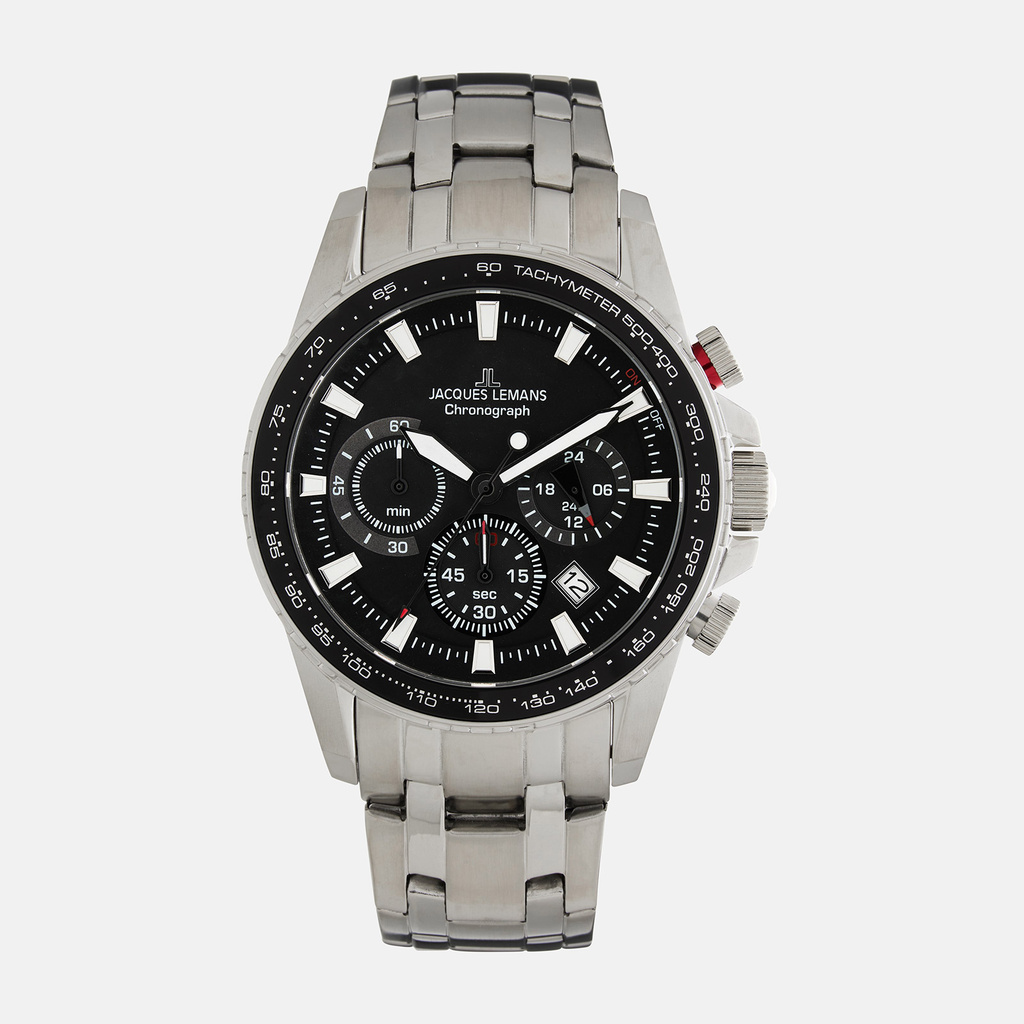 Jacques Lemans Liverpool - herrklocka, stål/svart, 42mm