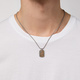 Stålhalsband herr - bricka, 50+5 cm