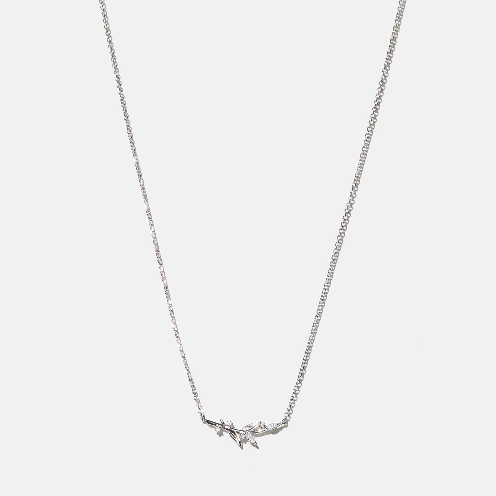 Halsband äkta silver - kvist, 40+5cm