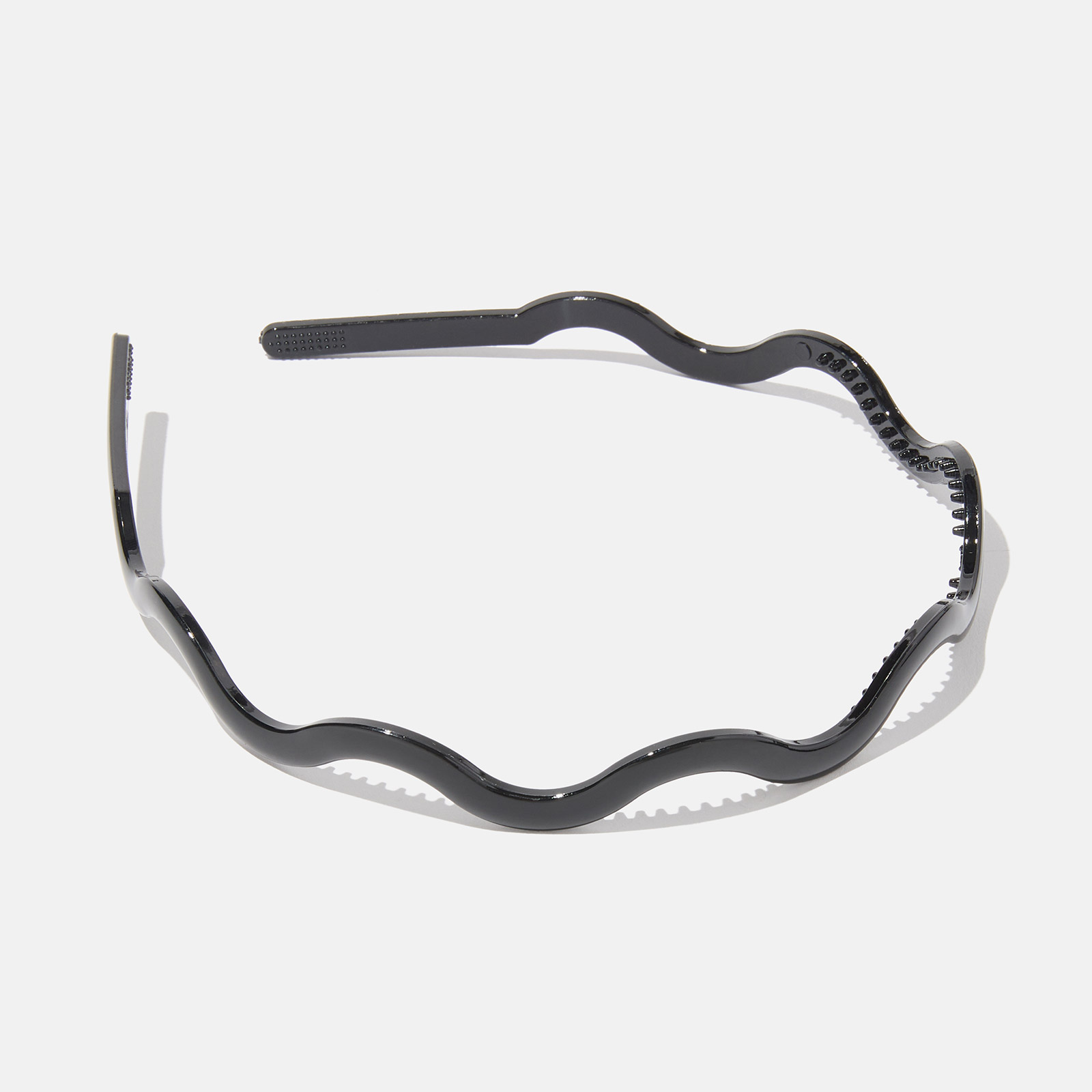 Svart diadem vågigt - svart plast