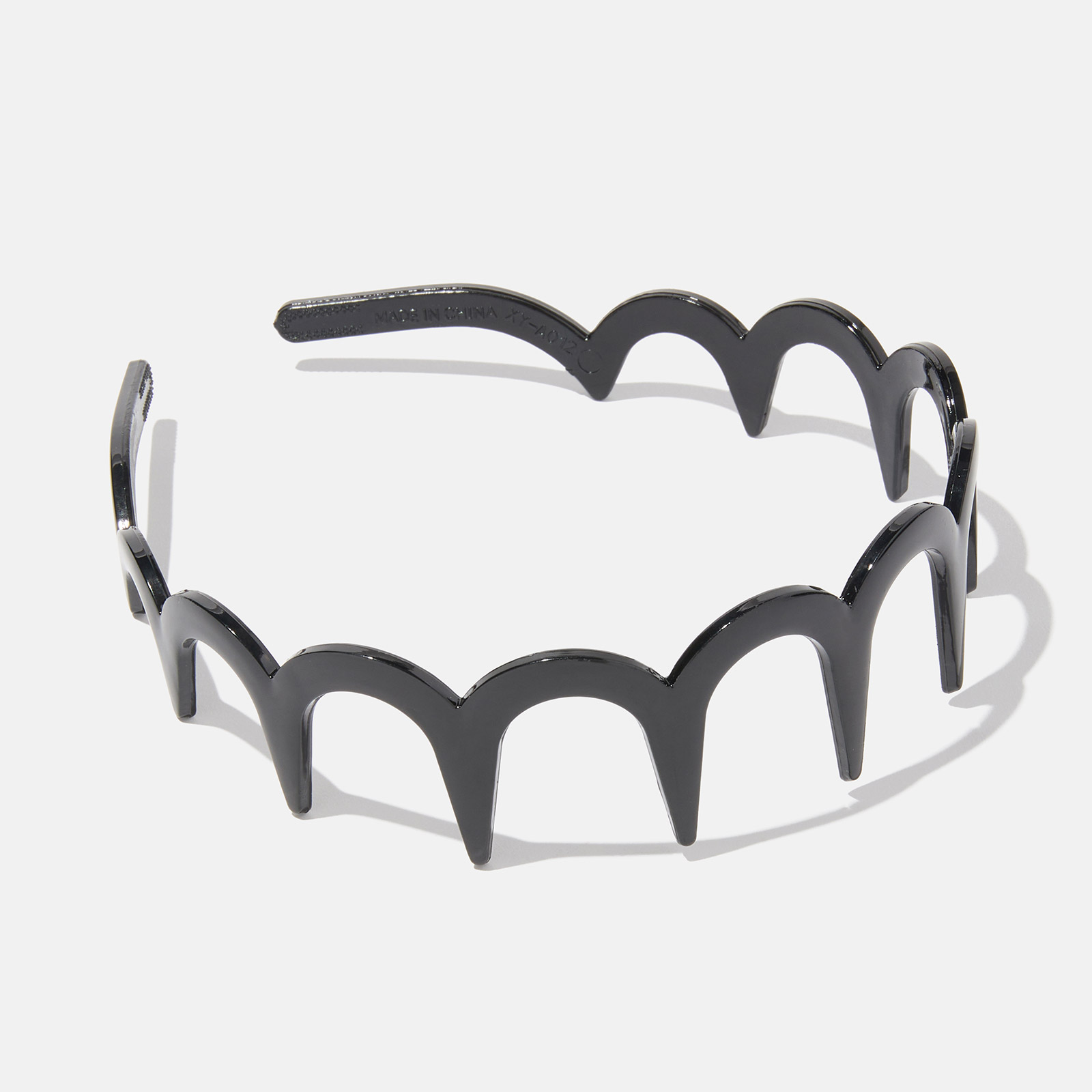 Diadem vågigt - svart plast