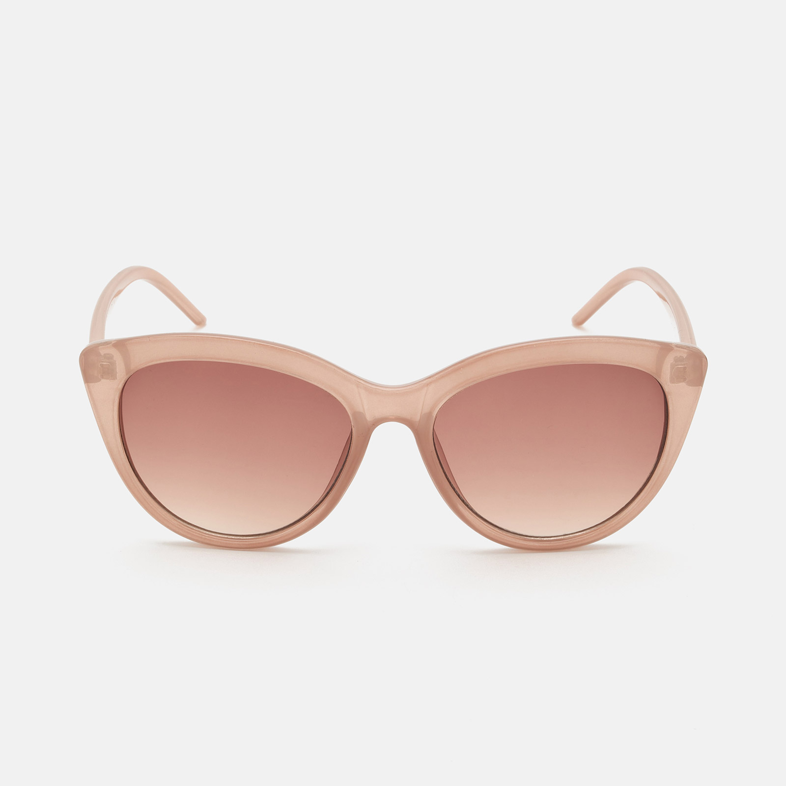 Solglasögon, Cat Eye - beige ram