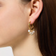 Guldpläterade stålörhängen med pärlor - hoops 20mm