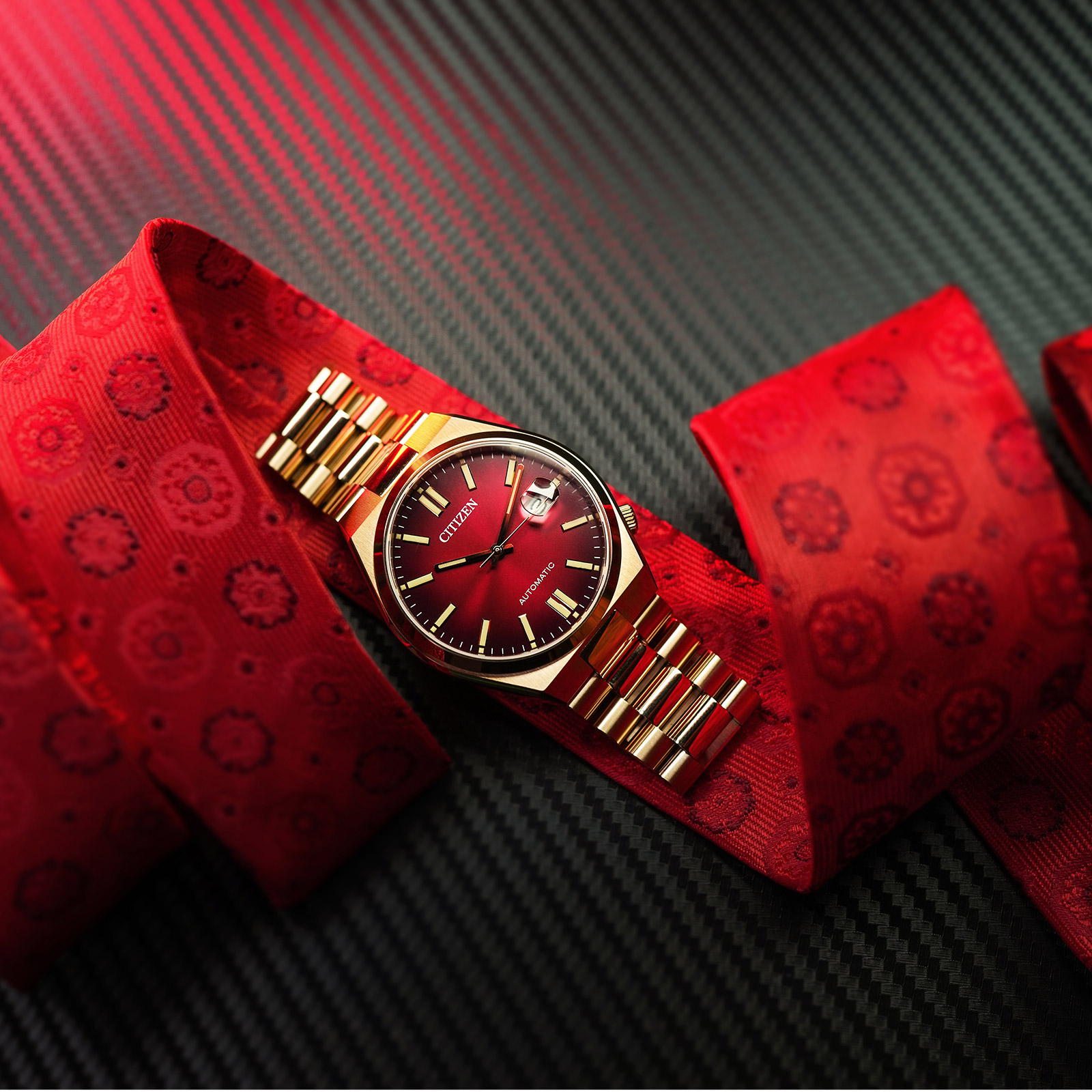 Citizen Tsuyosa automatisk herr - guld/röd NJ0153-82X
