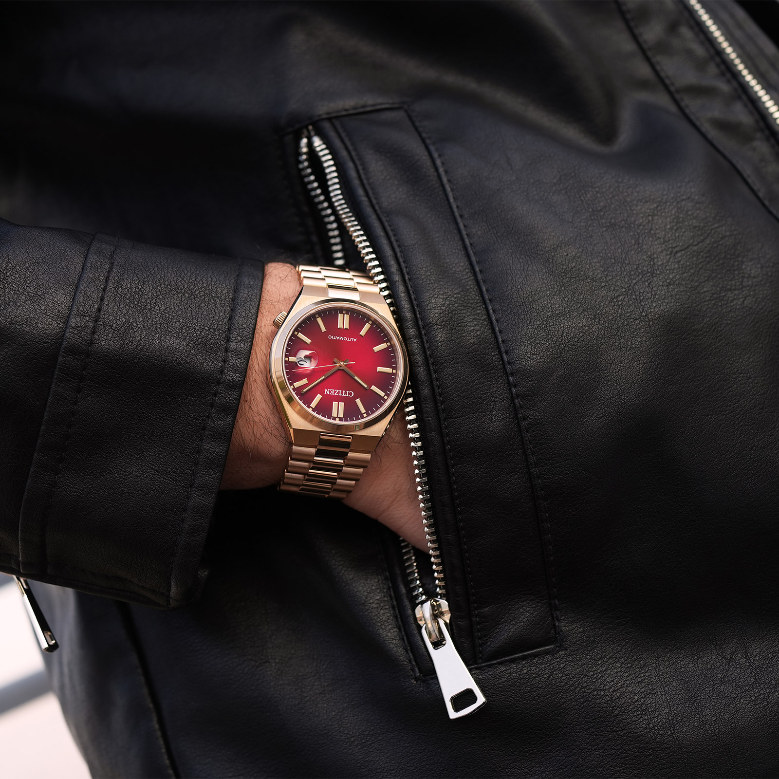 Citizen Tsuyosa automatisk herr - guld/röd NJ0153-82X