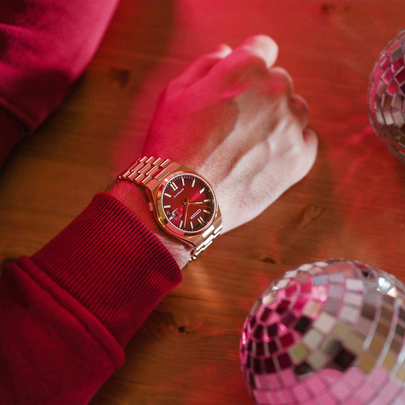 Citizen Tsuyosa automatisk herr - guld/röd NJ0153-82X