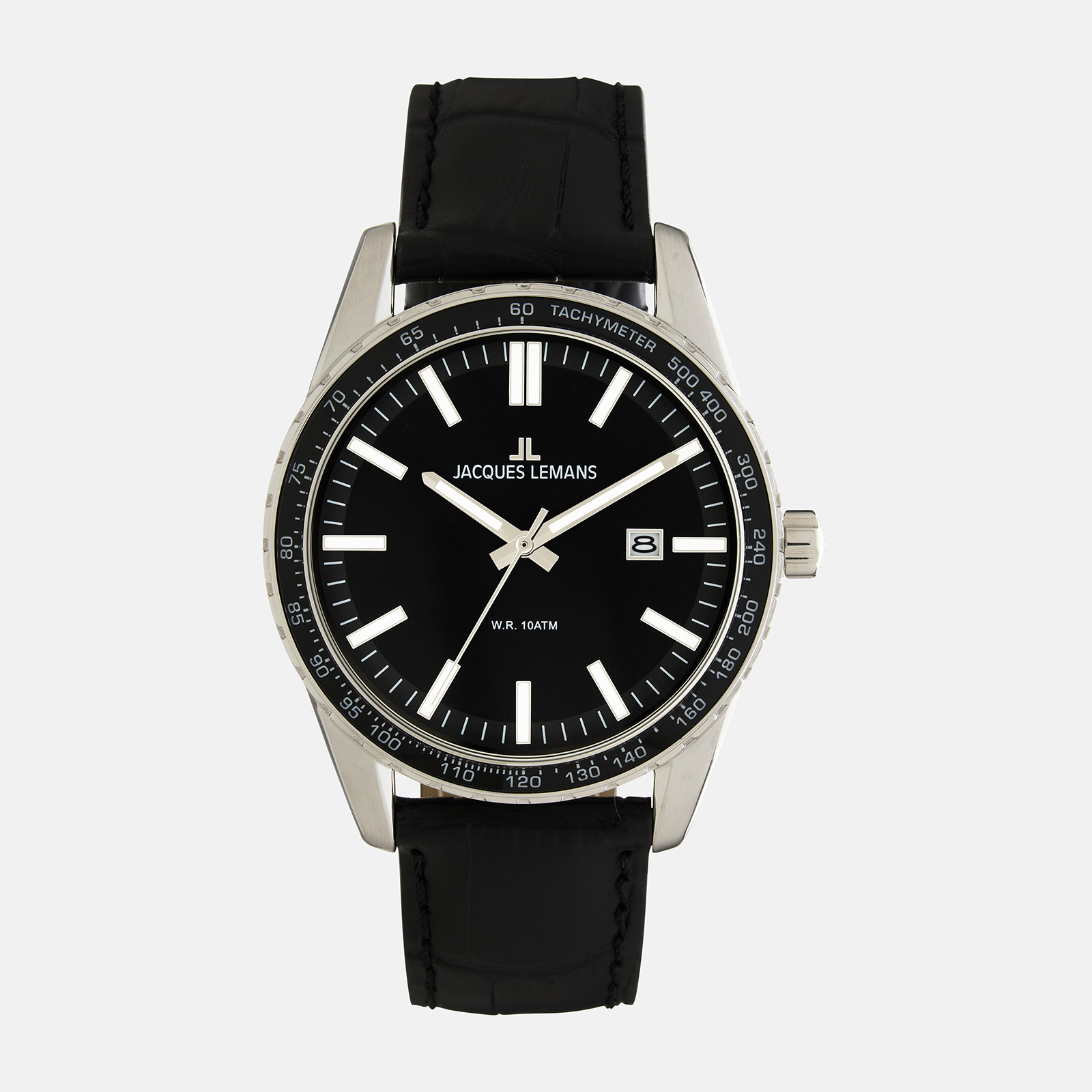 Jacques Lemans Liverpool - herrklocka, läder/svart, 44mm