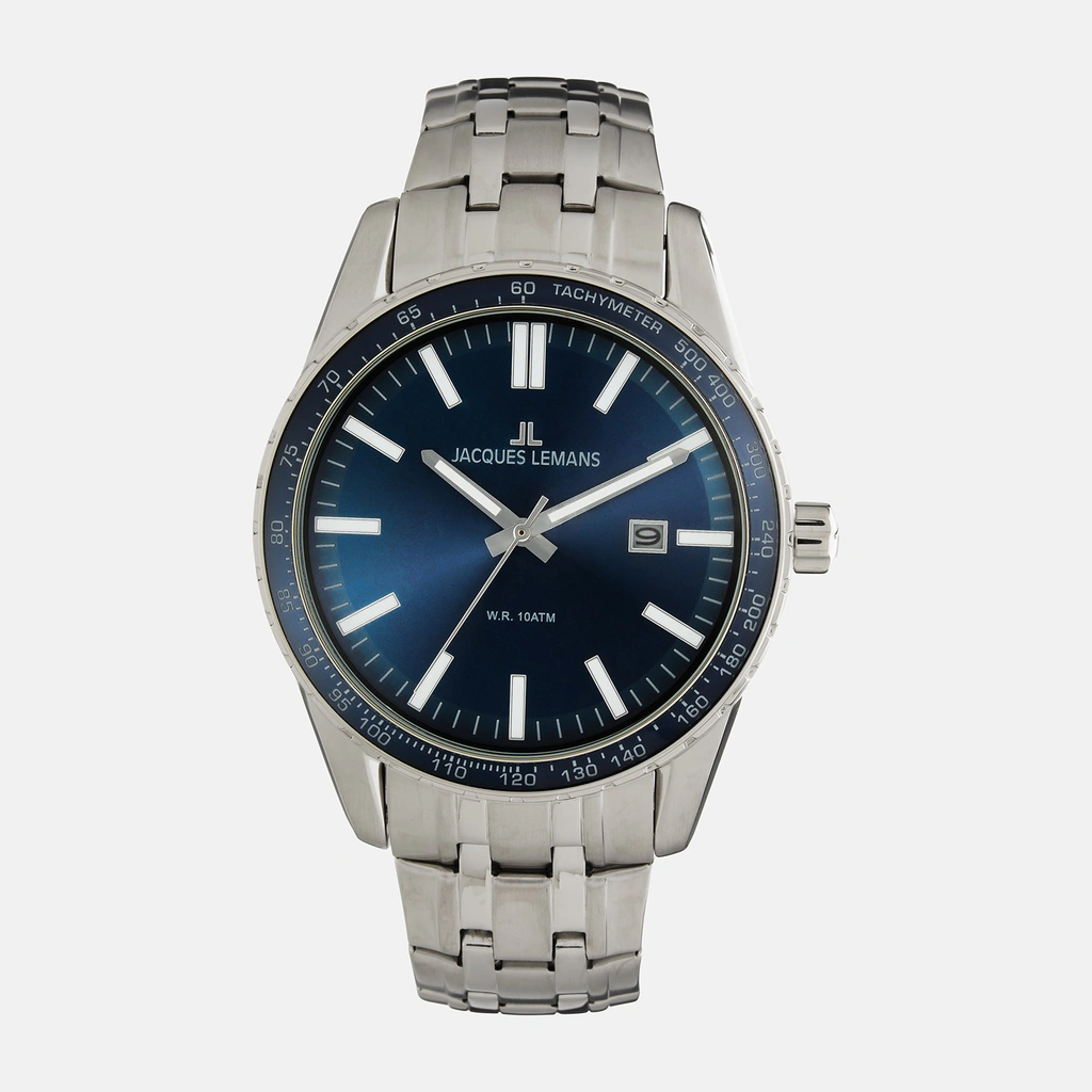 Jacques Lemans Liverpool - herrklocka, stål/blå, 44mm