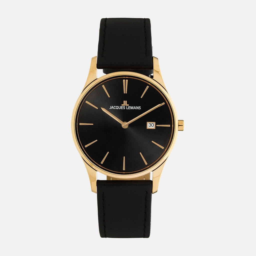 Jacques Lemans London - herrklocka guldton/svart, 38mm