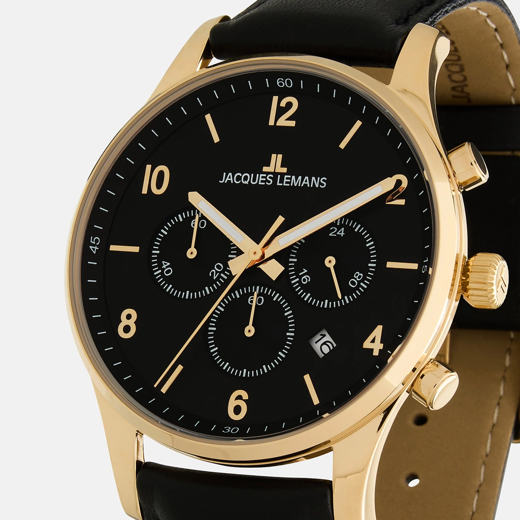 Jacques Lemans London - herrklocka, svart/guldton, 42mm