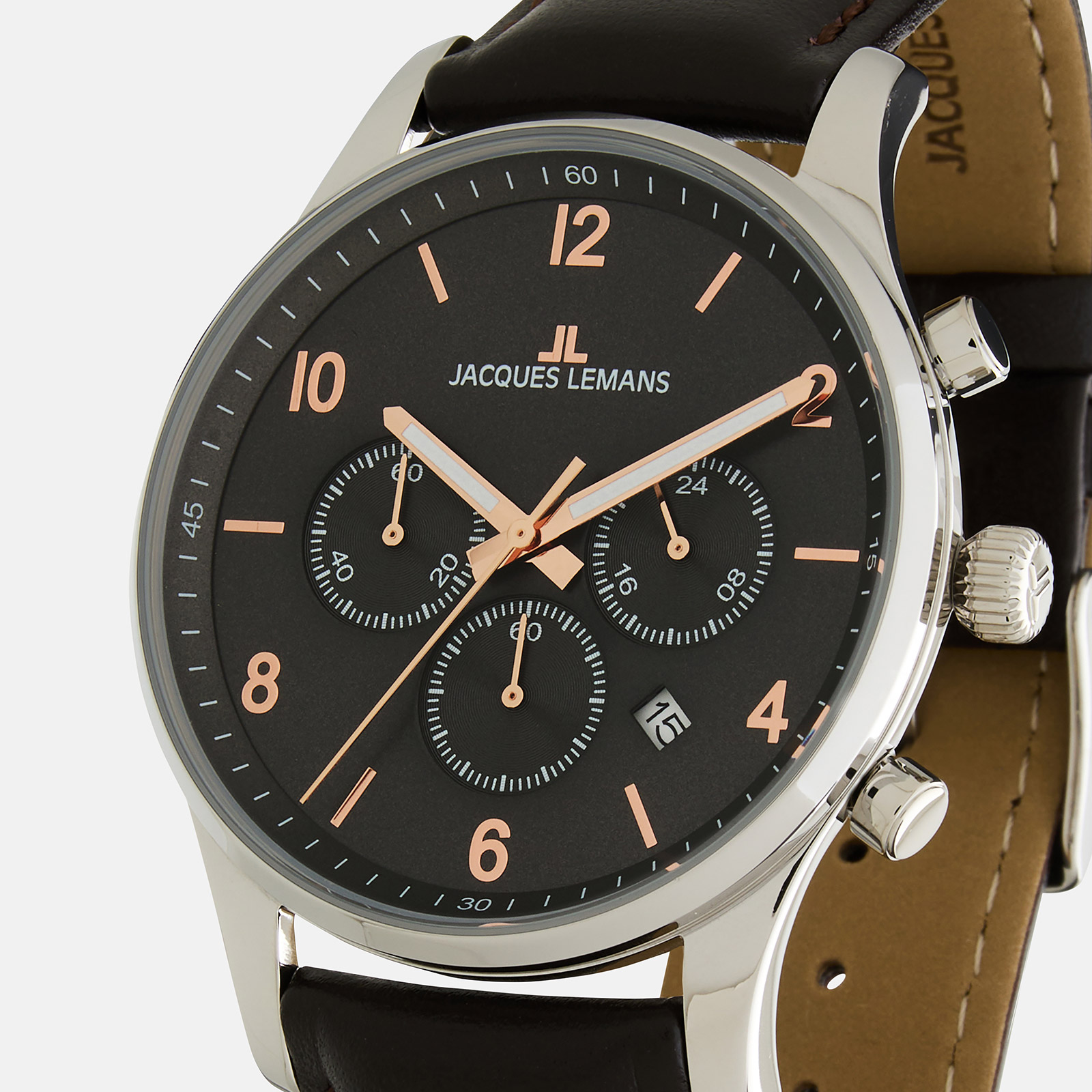 Jacques Lemans London - herrklocka, läder/svart, 42mm