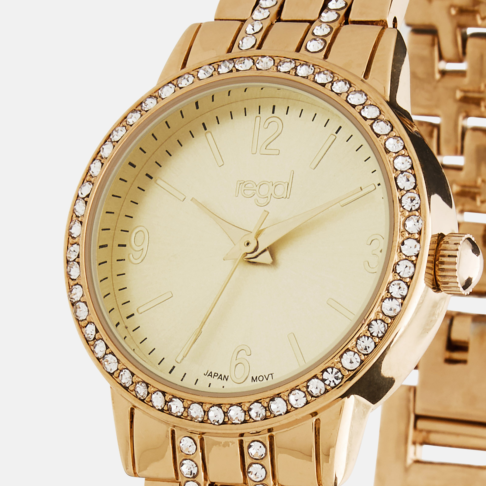 Regal klockset dam - metallband, guldton, 26mm