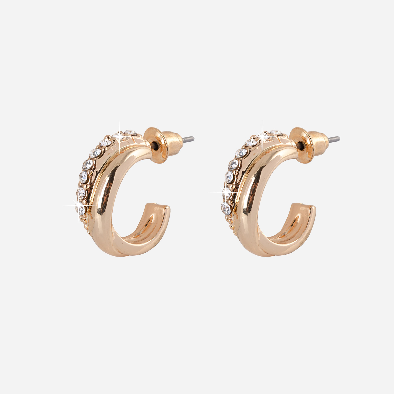 Guldfärgade örhängen - öppna hoops 11 mm