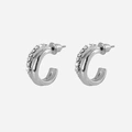 Silverfärgade örhängen - öppna hoops 11 mm