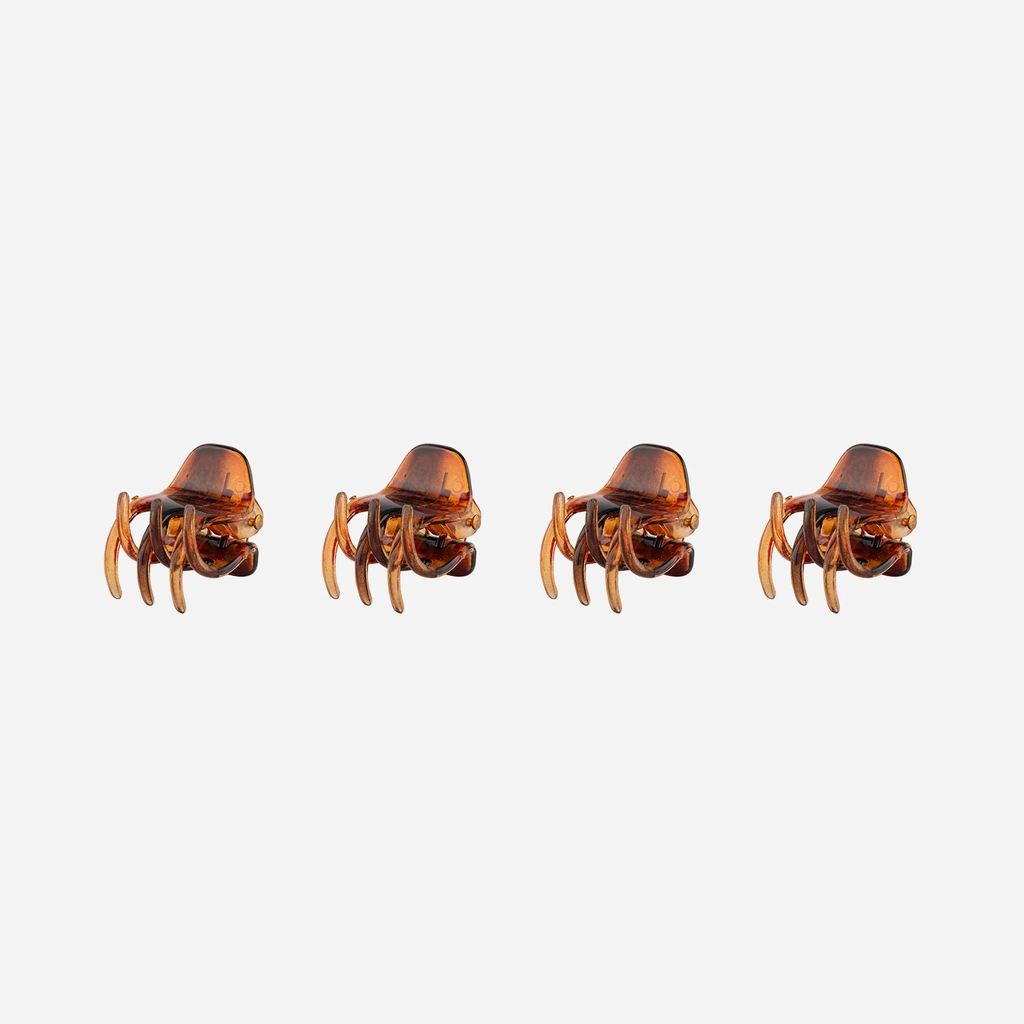 Bruna hårklämmor 2 cm - 4 pack