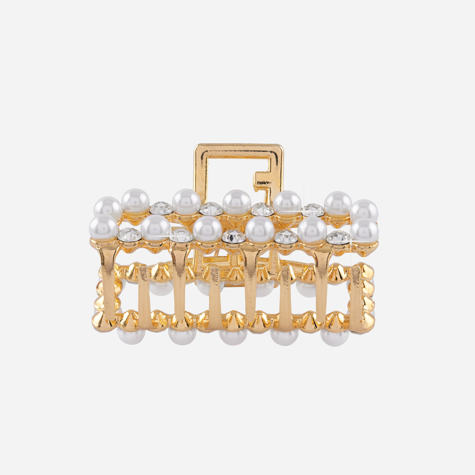 Hårklämma med pärlor och strass