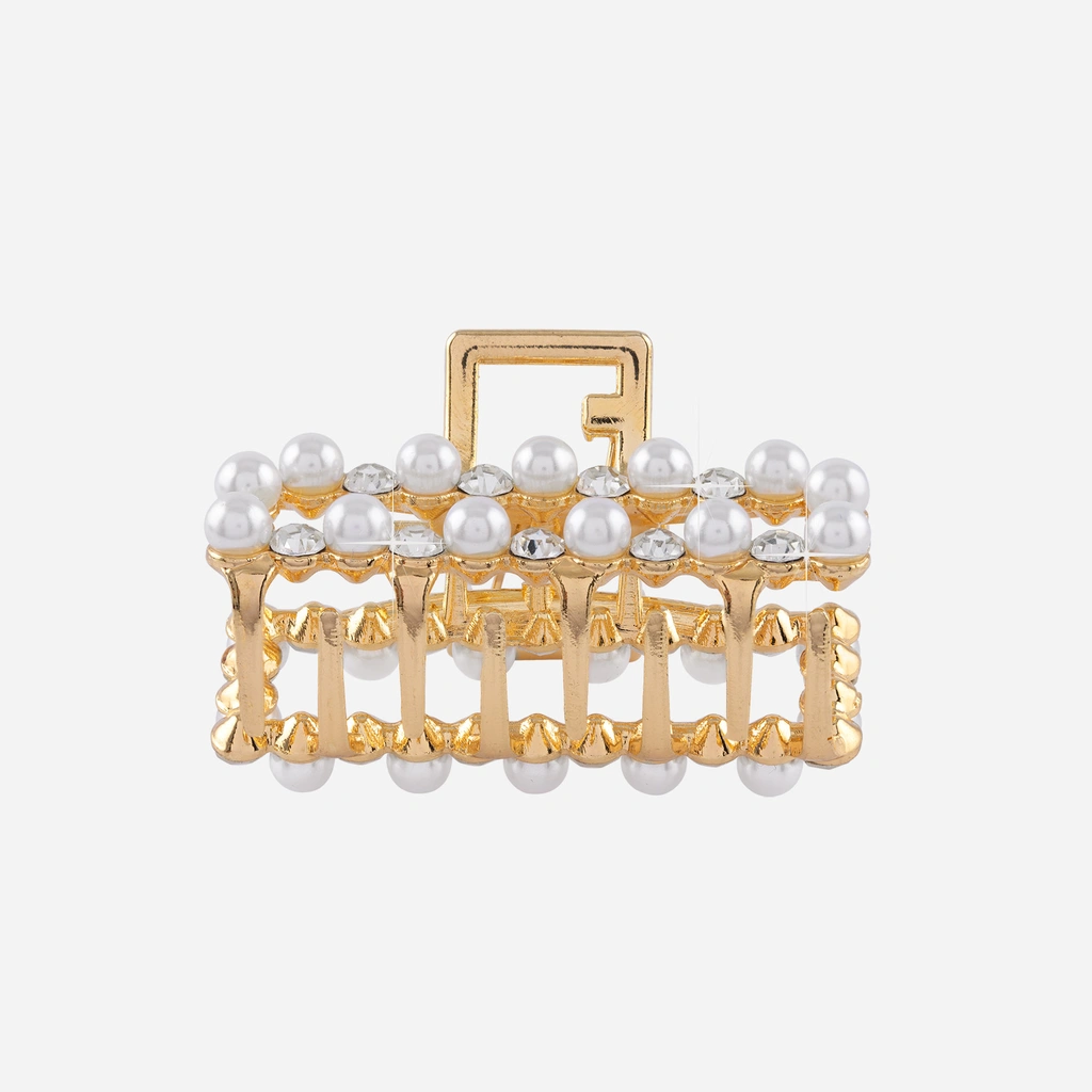 Hårklämma med pärlor och strass
