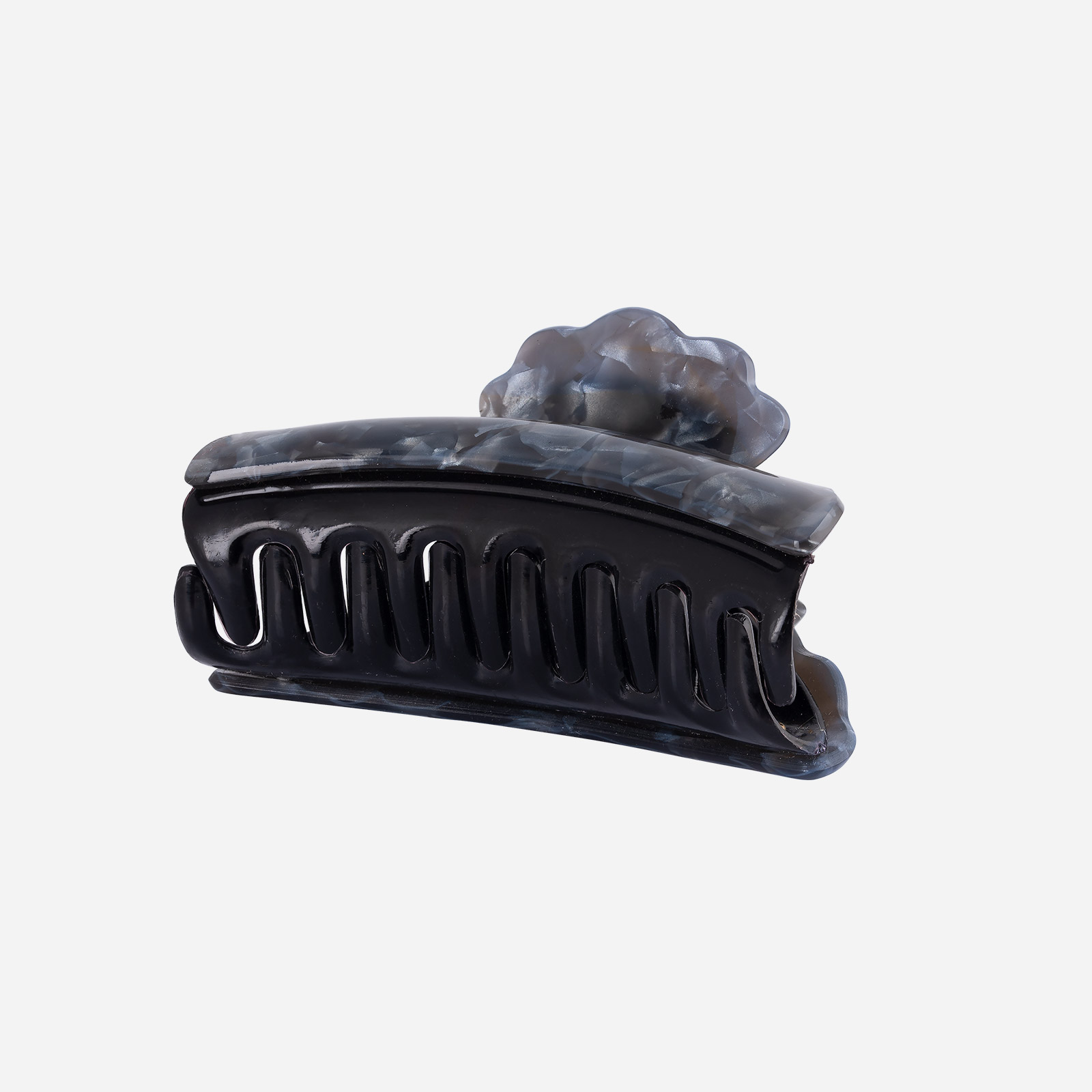 Mörkgrå hårklämma - 8,5 cm