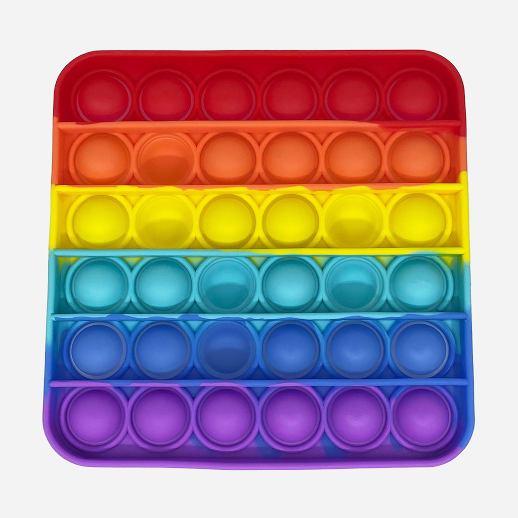 Pop It Fidget - kvadratisk regnbågsfärgad