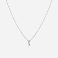 Silverfärgat halsband med hänge - 42+8 cm